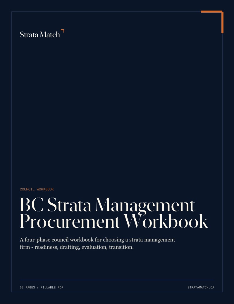 Cover page of BC Strata Management Procurement Workbook