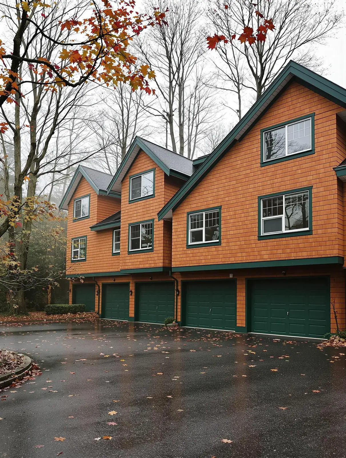 An aerial view of a BC townhouse complex