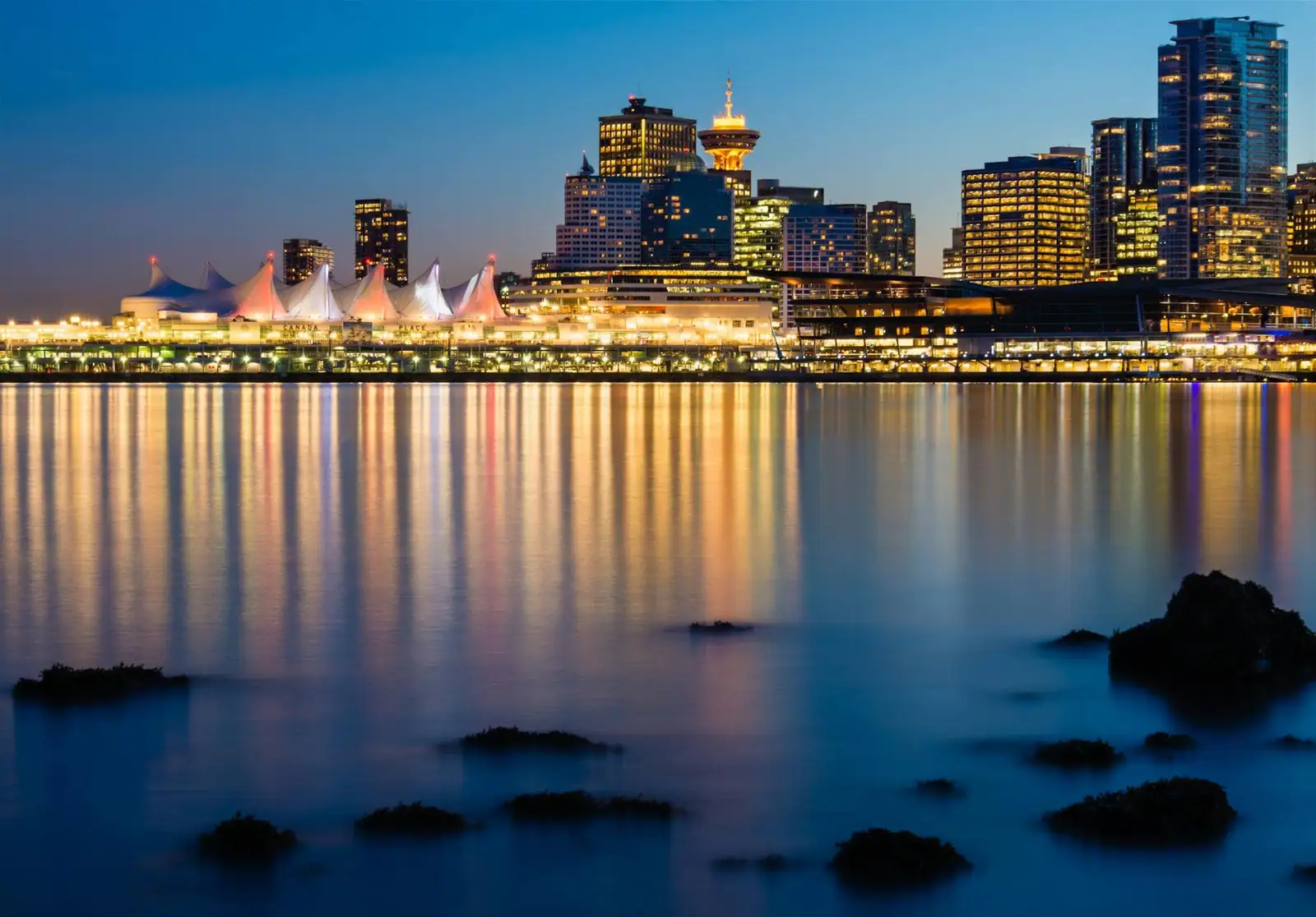Vancouver's working waterfront at dusk