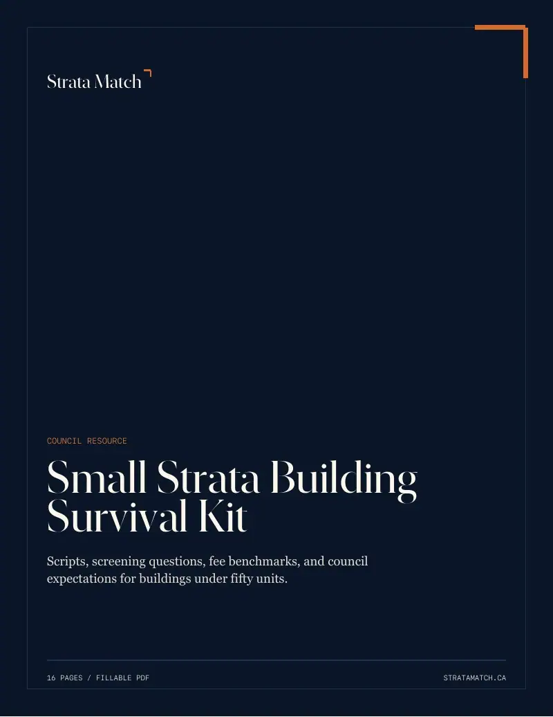 Cover page of the small building survival kit